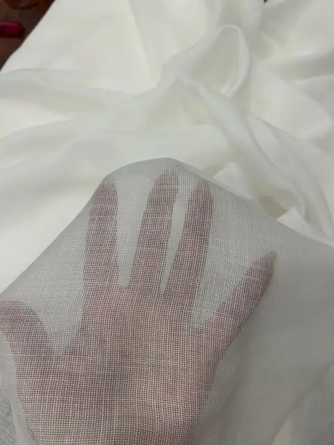Beyaz İpek Keten Tül görüntüleri - görsel 1